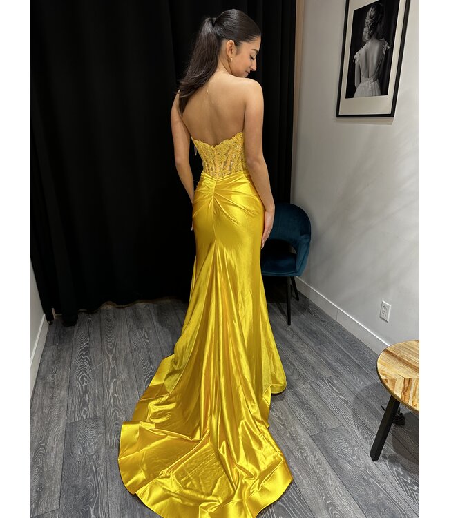 56198 Robe Corset Jaune