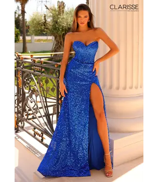 810799 Robe À Paillettes Et Fente Royal