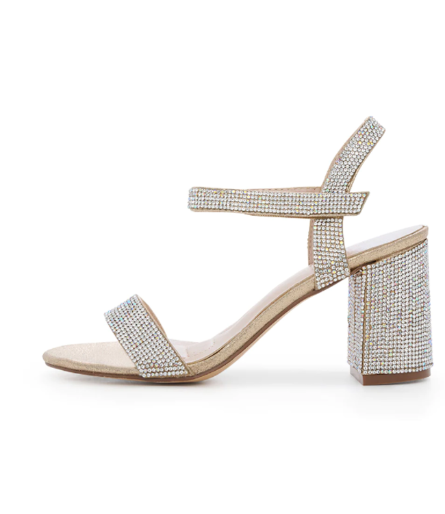 Sandales Nudes Brillantes Or/Argent