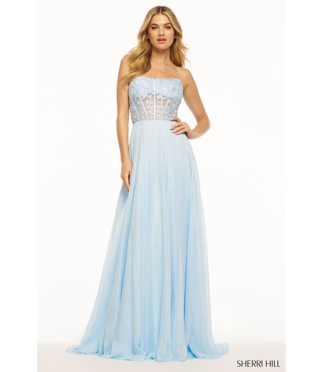 56088 Robe Corset Fluide Bleu Poudre