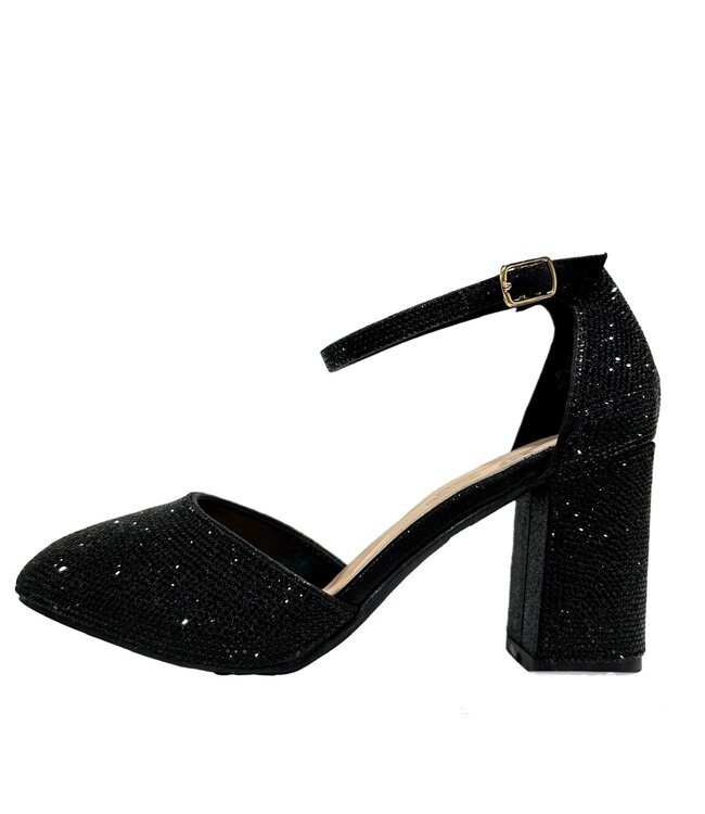 BOBBY Sandales Noires Brillantes Bobby