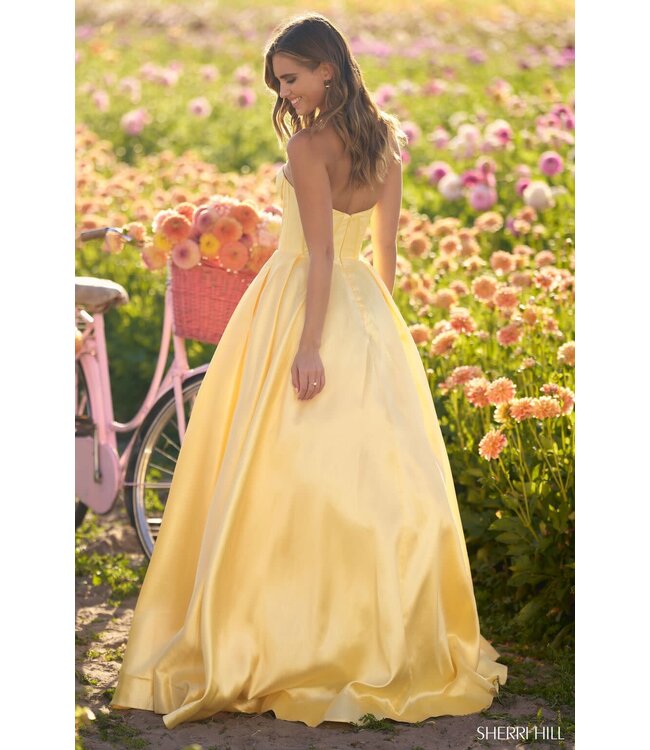 56133 Robe Corset En Satin Bleue Pâle