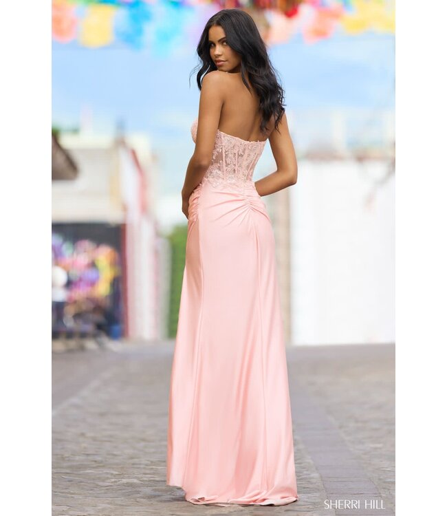 55334 Robe Corset Bas En Satin Émeraude