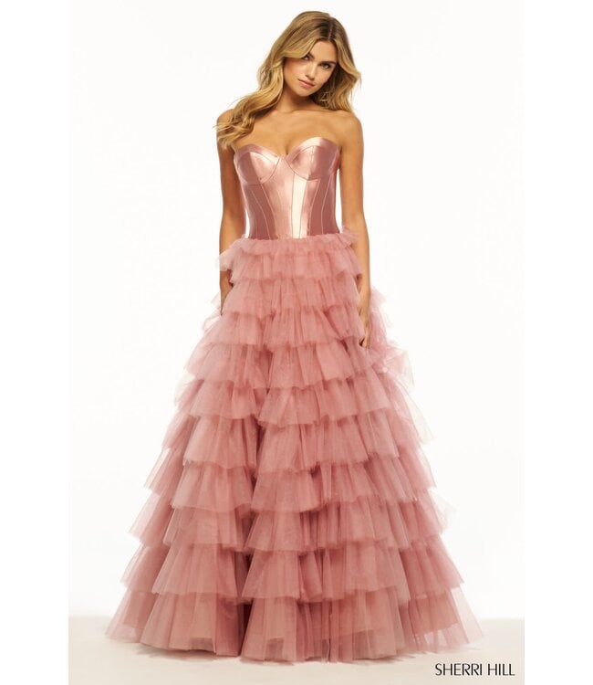 55928 Robe Bustier À Étages Blush