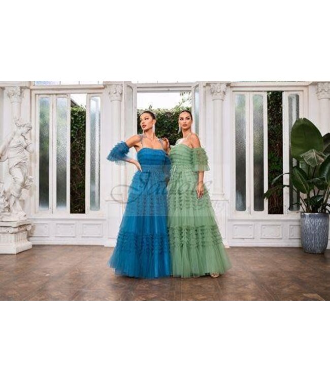 J24043 Robe À Étage Peacock