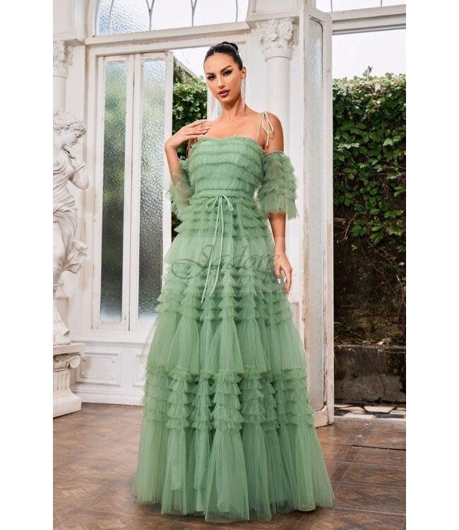 J24043 Robe À Étage Sauge