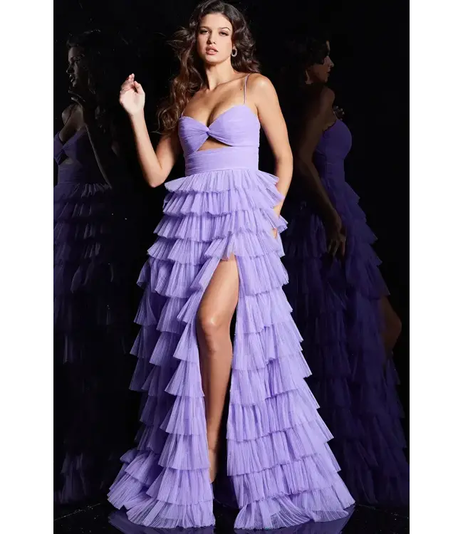 38290 Robe De Tulle À Étages Lilas