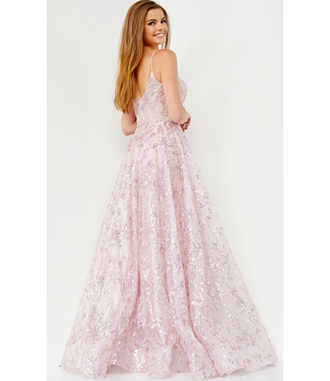 22356 Robe Étincelante À Corset Blush