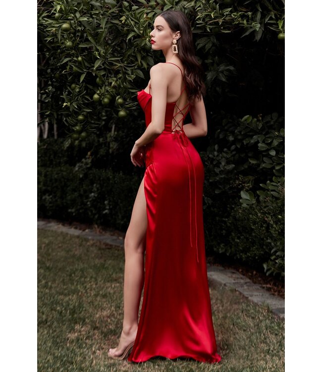 3847 Corset Avec Fente Rouge