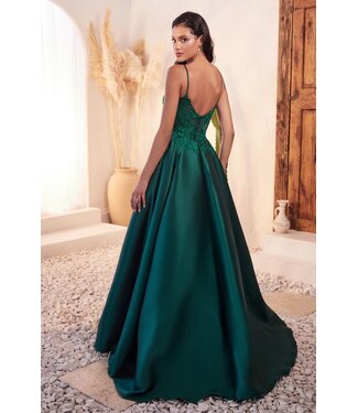 10145 Robe En Satin Émeraude