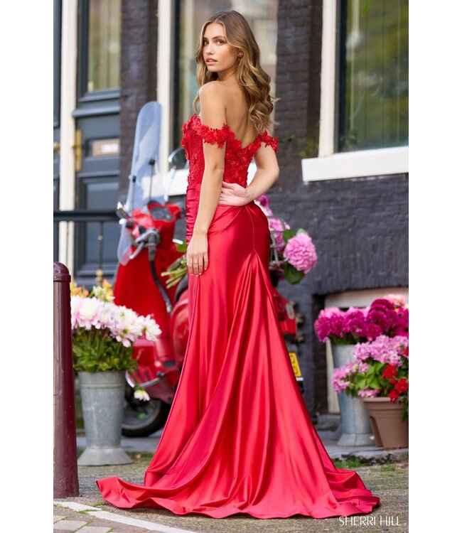 56176 Robe Effet Satin Et Corset Fleur Noir