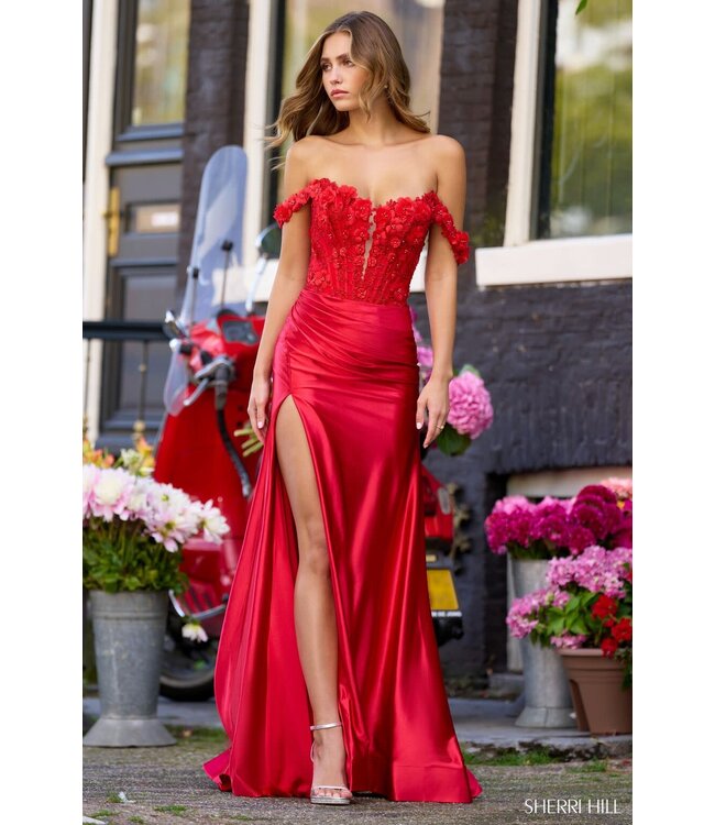 56176 Robe Effet Satin Et Corset Fleur Noir