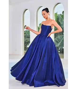 J24033 Robe en Taffetas Marine