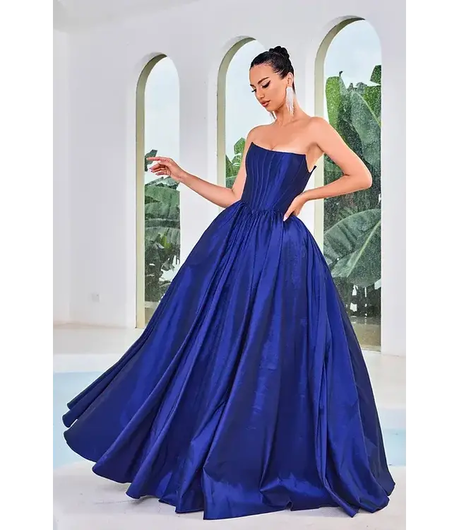 J24033 Robe en Taffetas Marine