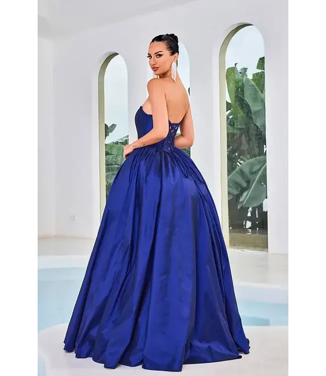 J24033 Robe en Taffetas Marine