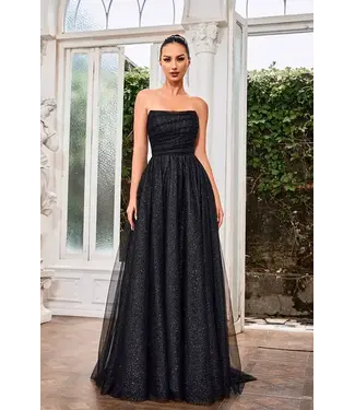 J24004 Robe Scintillante Bustier Noire