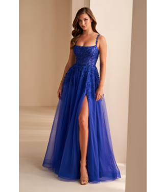 36228 Robe En Tulle Avec Fleurs Royal 36228 Robe En Tulle Avec Fleurs Royal