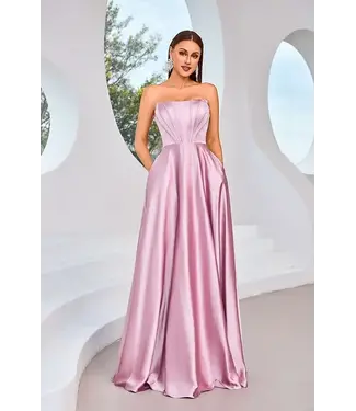 J25012 Robe Corset En Satin Rose