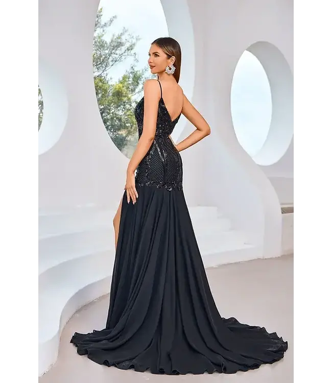 J25015 Robe Ajustée Noire