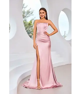 J25011 Robe Corset En Satin Rose