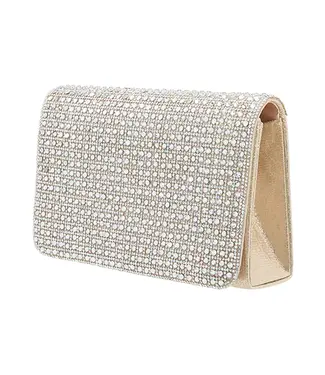 Sac À Main Nude/Or Gros Brillants fond Plat