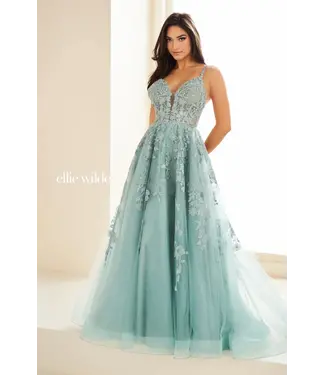 36015 Robe En Tulle Sauge