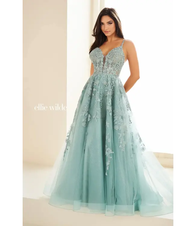 36015 Robe En Tule Sauge