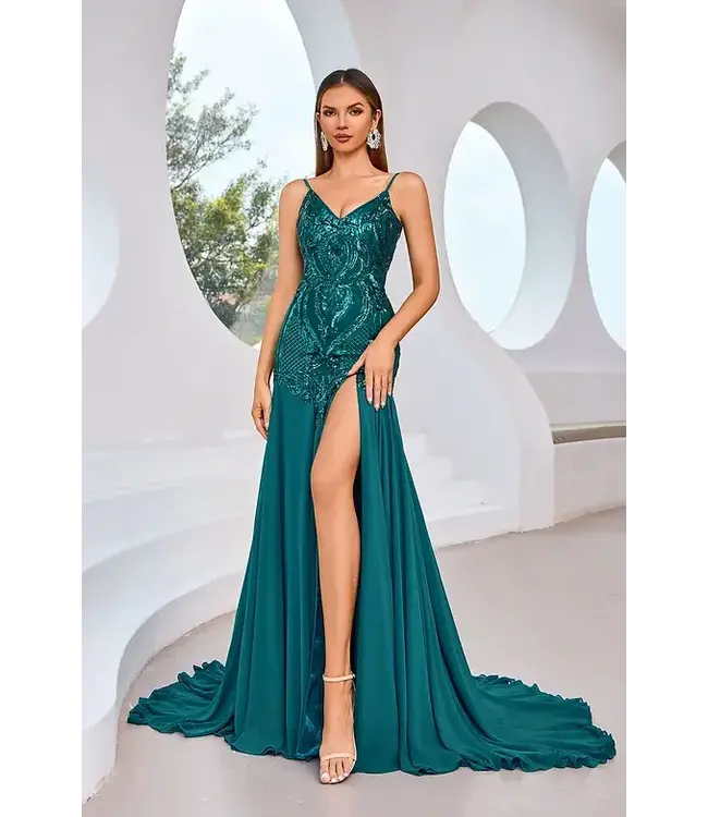 J25015 Robe Ajustée Emerald