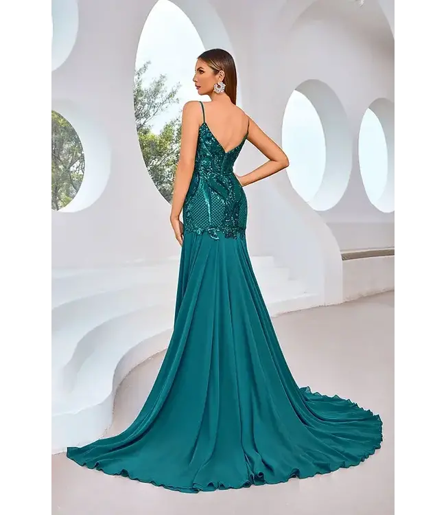 J25015 Robe Ajustée Emerald