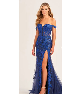 35082 Robe Ajustée À Corset Bleu Minuit