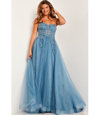 38478 Robe En Paillettes Bleu ciel