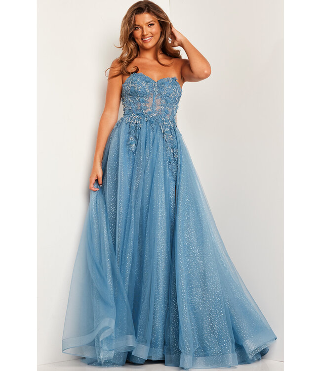 38478 Robe En Paillettes Bleu ciel