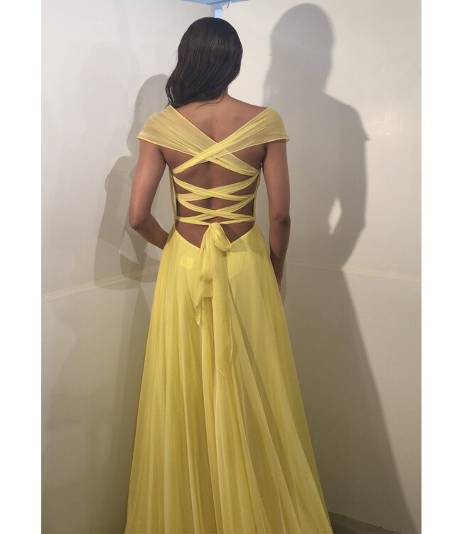 43842 Robe En Chiffon Jaune
