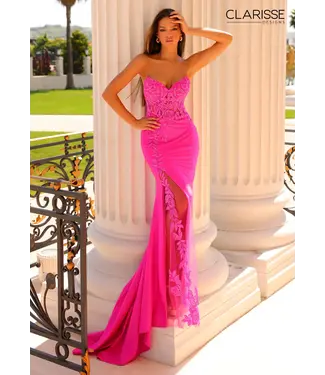 810770 Robe Moulante Brillante Fuschia