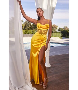 562 Robe Corset Jaune