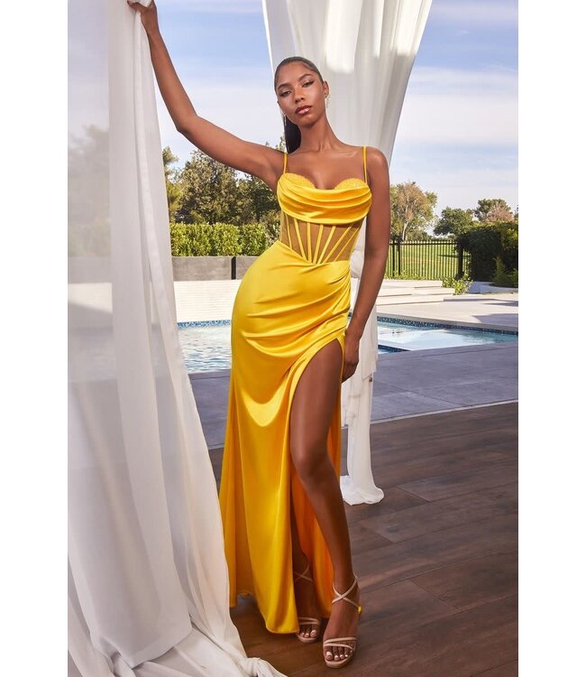 562 Robe Corset Jaune