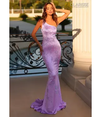 811136 Robe Satinée Une Bretelle Lavande