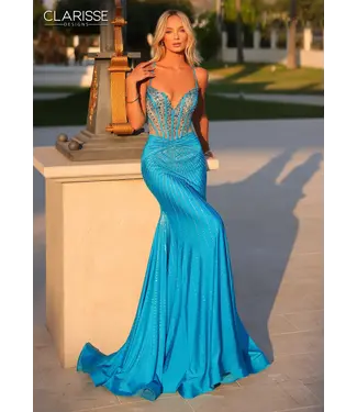 811218 Robe Corset À Brillant Bleu Ciel
