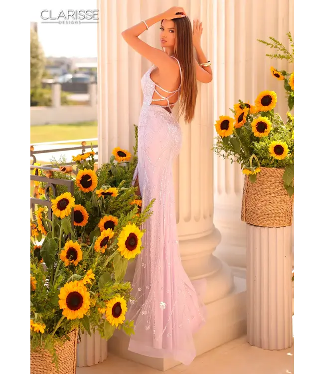 811293 Robe Ajustée Scintillante Lilas