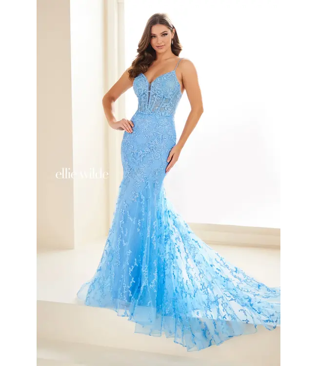 35010 Robe Sirène À Corset Bleu Clochette