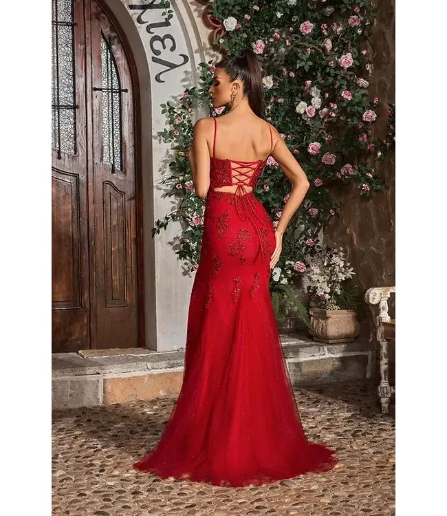 J26009 Robe À Broderies Bourgogne