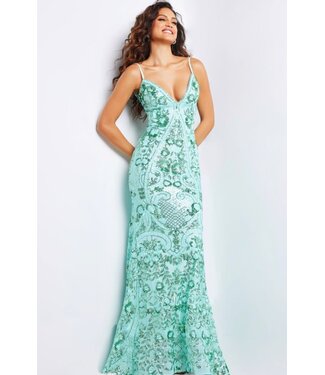 23839 Robe Ajustée Vert Émeraude