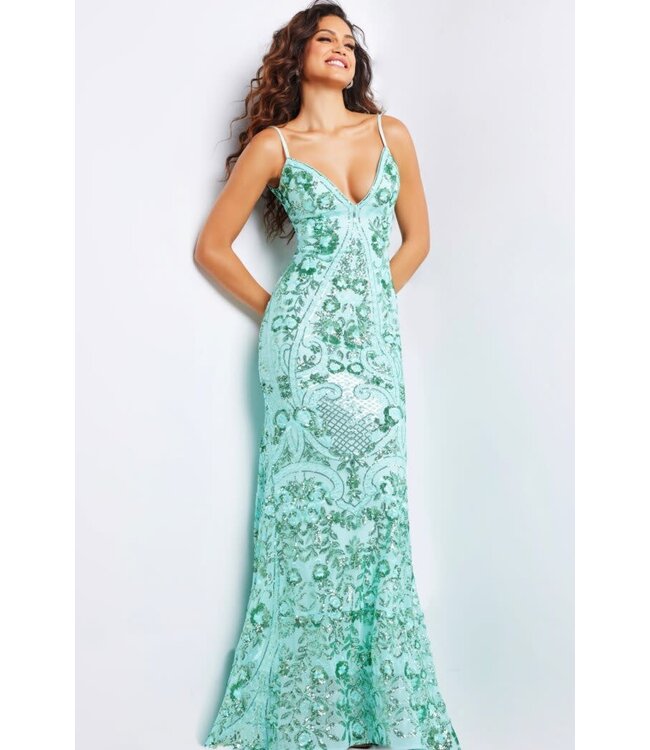 23839 Robe Ajustée Vert Émeraude
