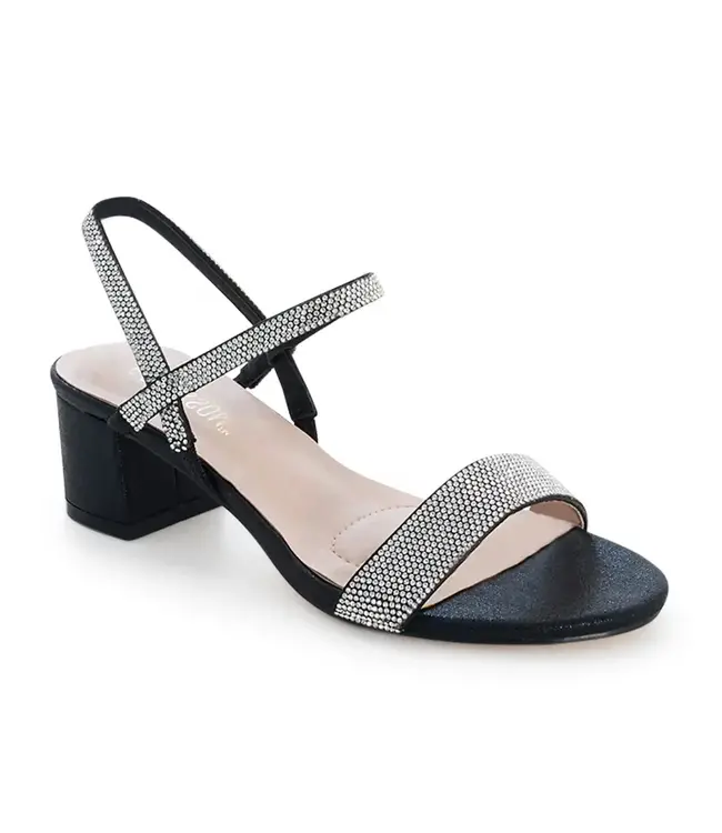 ANNIE Sandales Brillantes Noires Annie