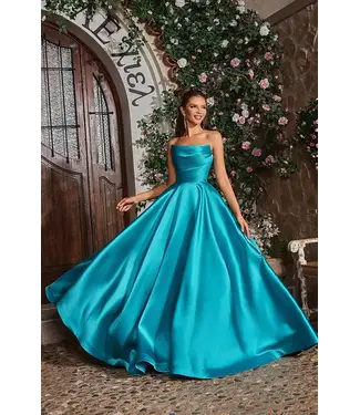 J26022  Robe Bustier En A Teal