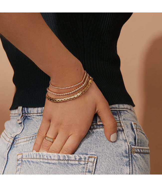 Mia Mini Tennis Bracelet Or