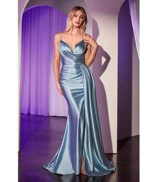 9111 Robe Ajustée Bleu Ancien