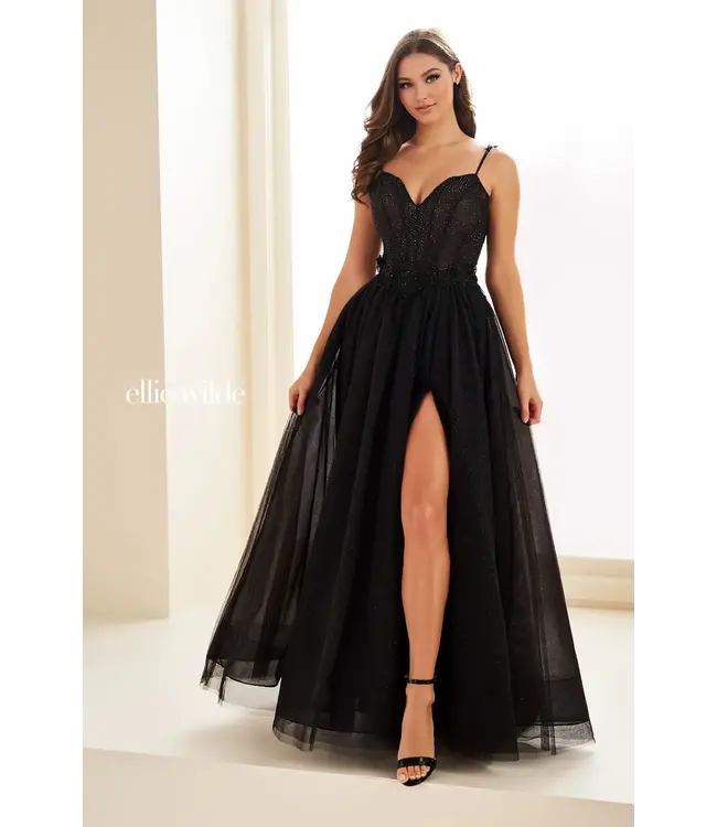 36058 Robe Avec Tule Noire