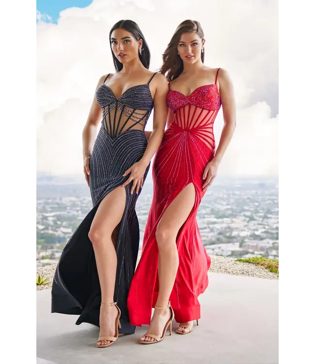 35027 Robe Corset Brillante Royal