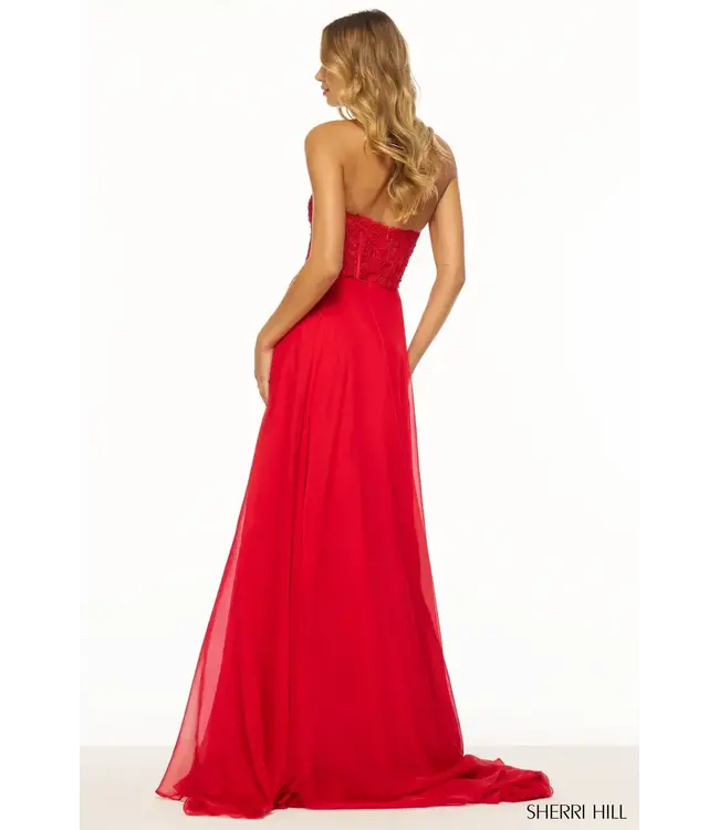 56088 Robe Corset Fluide Rouge